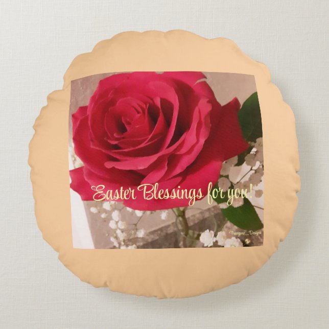 Elegant, Osterblütenrundkissen Rundes Kissen (Vorderseite)