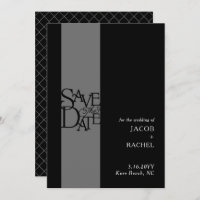 Elegant Overlay Schwarz-weiß Wedding Save the Date