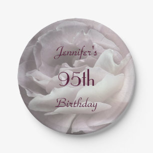 Elegant Pale Rosa Rose, 95. Geburtstagsparty Girly Pappteller