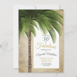 Elegant Palm Tree 50 und fabelhaft Moderner Geburt Einladung