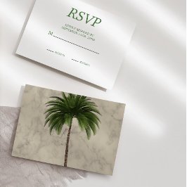 Elegant Palm Tree Chic Wedding RSVP Karte