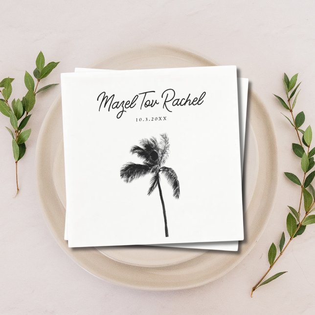 Elegant Palm Tree Mazel Tov Bat Mitzvah Napkins Serviette (Elegant Palm Tree Mazel Tov Bat Mitzvah Napkins
)