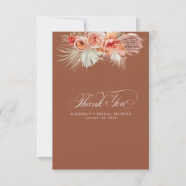 Elegant Pampas Grass Terracotta Floral Vielen Dank Dankeskarte