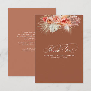 Elegant Pampas Grass Terracotta Floral Vielen Dank Dankeskarte
