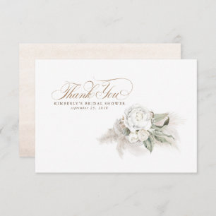 Elegant Pampas Grass White Floral Vielen Dank Dankeskarte