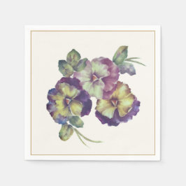 Elegant Pansy Floral Paper Napkin Serviette