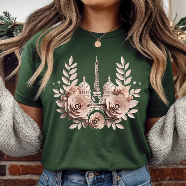 Elegant Paris Paper-Cut Floral T-Shirt  Sweatshirt (Von Creator hochgeladen)