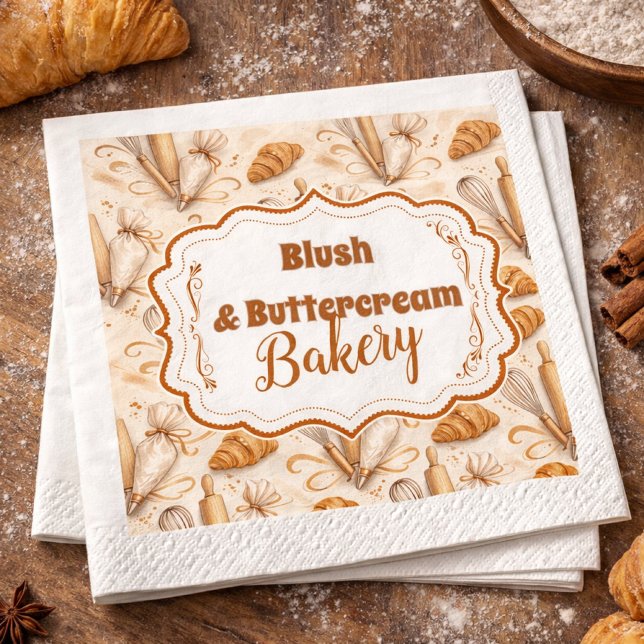 Elegant Pastel Bakery Branding Serviette (Von Creator hochgeladen)