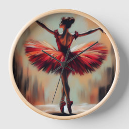 Elegant Pastel Ballerina in Red Tutu Uhr