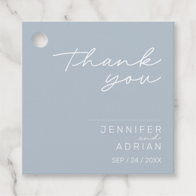 Elegant Pastel Blue Minimal Vielen Dank für Ihre H Geschenkanhänger (Vorderseite)