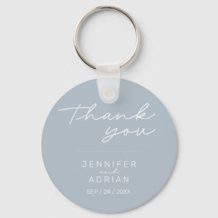 Elegant Pastel Blue Minimal Wedding keychain  Schlüsselanhänger