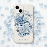 Elegant Pastel Blue Watercolor Roses Personalized Case-Mate iPhone 14 Hülle<br><div class="desc">Lush watercolor dusty blue and off-white roses,  blossoms and foliage on antique white background with text field for your name,  initials or monogram.</div>