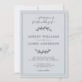 Elegant Pastel Blue Wedding Einladung