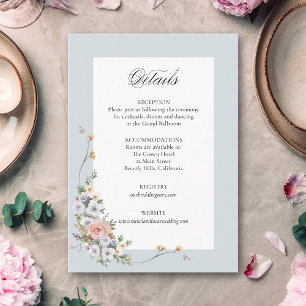 Elegant Pastel Boho Floral Calligraphy Begleitkarte
