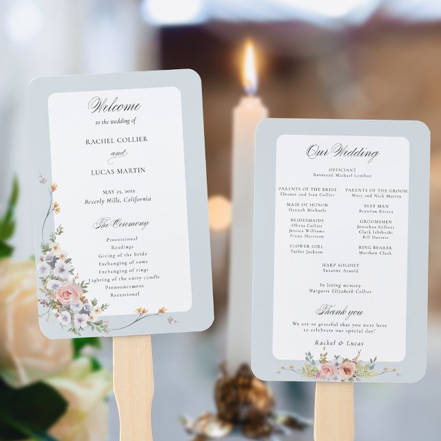 Elegant Pastel Boho Floral Calligraphy Fächer (Von Creator hochgeladen)