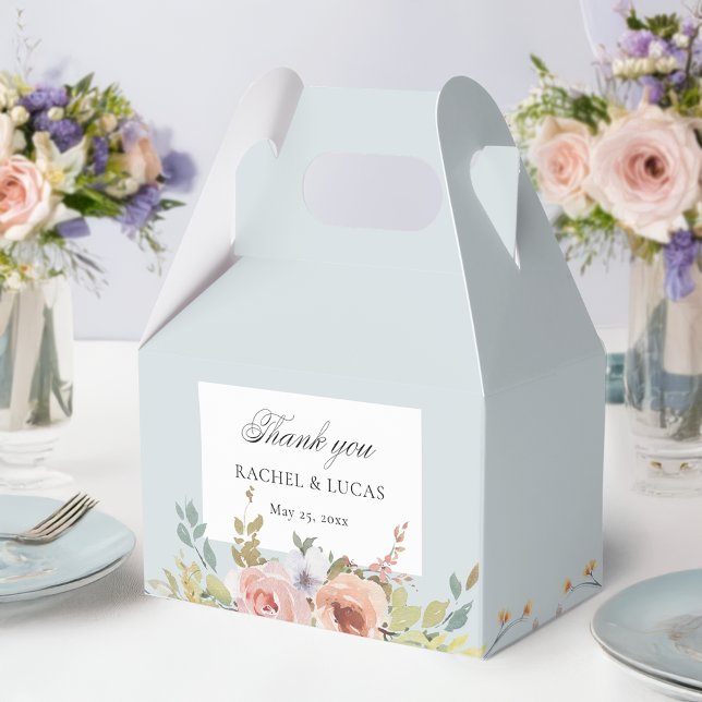Elegant Pastel Boho Floral Calligraphy Geschenkschachtel (Von Creator hochgeladen)