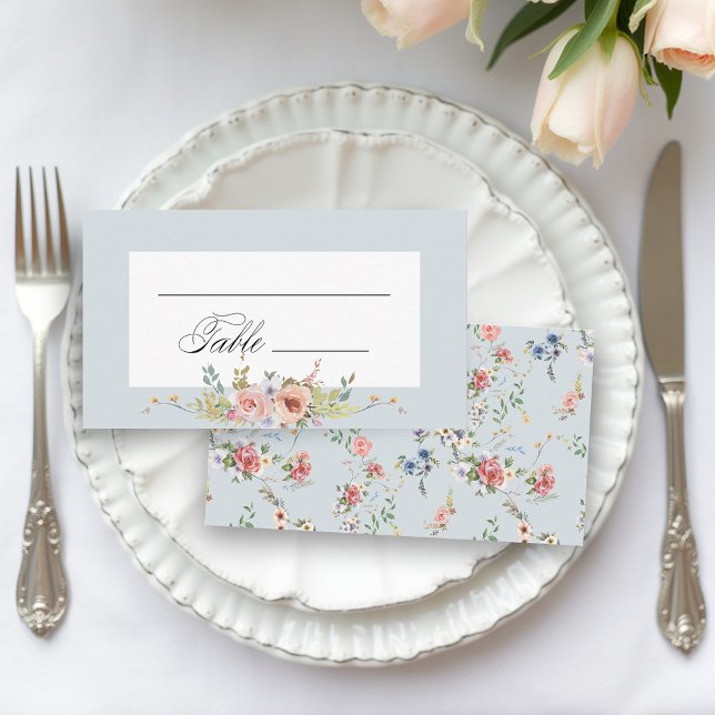 Elegant Pastel Boho Floral Calligraphy Platzkarte (Von Creator hochgeladen)