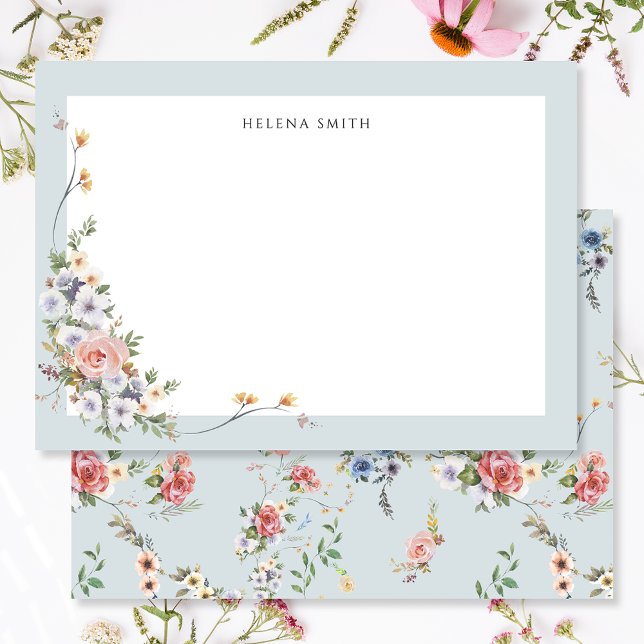 Elegant Pastel Boho Floral Mitteilungskarte (Von Creator hochgeladen)