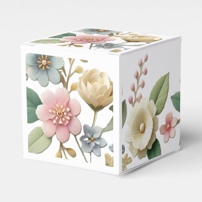 Elegant Pastel Floral Gevor Box" Geschenkschachtel (Vorderseite)