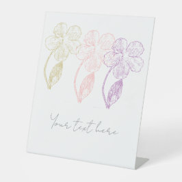 Elegant Pastel Floral Trio Pedestal Sign Sockelschild