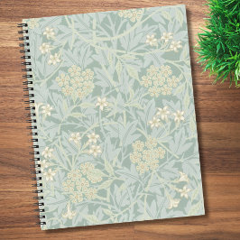 Elegant Pastel Green Jasmine Floral Pattern Notizbuch