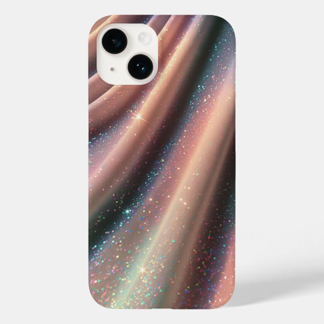 Elegant Pastel Iridescent Glitter Silk Waves Shimm Case-Mate iPhone Hülle (Rückseite)