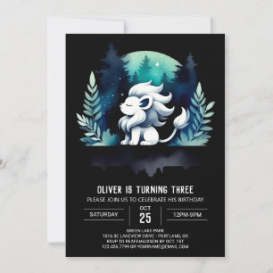 Elegant Pastel Lion Birthday Einladung