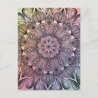 Elegant Pastel Mandala Trippy Psychedelic Hippie