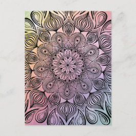 Elegant Pastel Mandala Trippy Psychedelic Hippie Postkarte