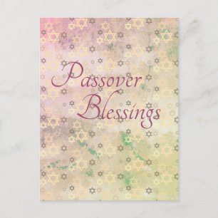 Elegant Pastel Passover Segen Stern von David Feiertagspostkarte