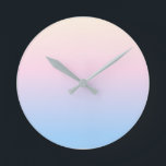 Elegant pastel pink blue bright gradient Colors Runde Wanduhr<br><div class="desc">elegant pastel pink blue bright graght gradient colors. beautiful blurred background. modern Bündering backdrop. aesthetic abstract art. Soft aurora colors</div>