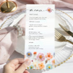 Elegant Pastel Pink Boho Wildblume Wedding Menükarte<br><div class="desc">Für weitere Anpassungen klicken Sie bitte auf "Diese Vorlage personalisieren",  dann auf "Bearbeiten mit dem Entwurfswerkzeug". Stilvoll bearbeitbare Vorlagen,  die leicht zu benutzen sind,  weitere Artikel im Laden verfügbar (Einladungen,  uAwg,  Dankeschön-Karten,  Schreibwaren & Dekor). Wenn Sie Hilfe oder passende Artikel benötigen,  kontaktieren Sie mich bitte.</div>