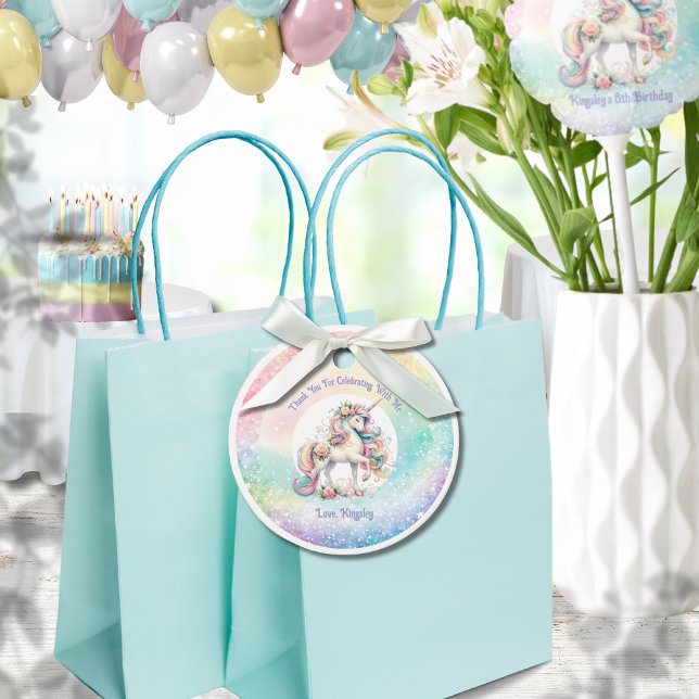 Elegant Pastel Rainbow Unicorn Vielen Dank Geschenkanhänger (Elegant Pastel Rainbow Unicorn Thank You Favor Tags)