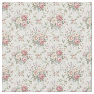 Elegant Pastel Roses Shabby Chic Stoff