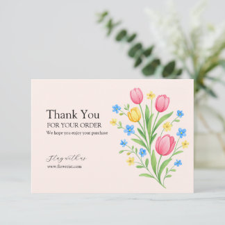Elegant Pastel Tulip Bouquet Illustration Dankeskarte
