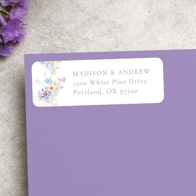 Elegant Pastel Wildflower Wedding Return Address (Von Creator hochgeladen)
