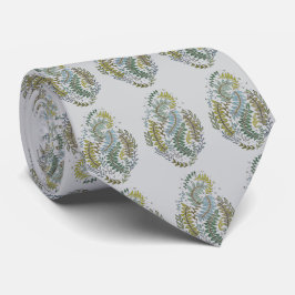 Elegant Patterned Green Colorway Tie Krawatte