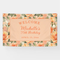 Elegant Peach Orange Rose 70. Geburtstag