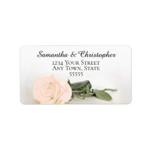 Elegant Peach Rose Hochzeitadresse Adressaufkleber