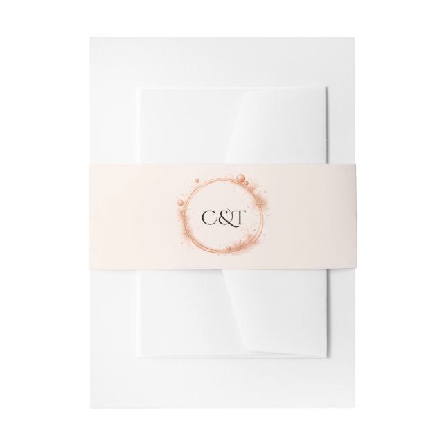 Elegant Peach Sparkle Wedding Script Calligraphy Einladungsbanderole (Vorderseite Beispiel)