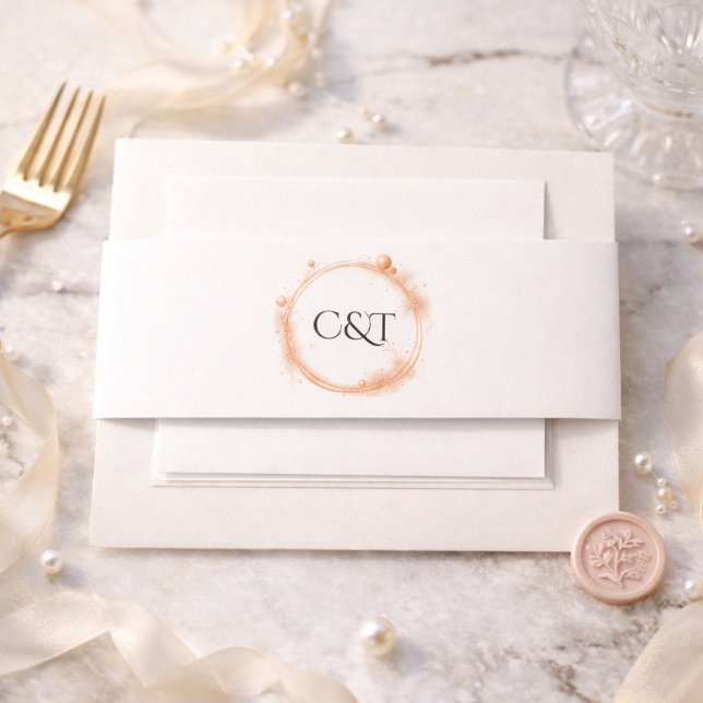 Elegant Peach Sparkle Wedding Script Calligraphy Einladungsbanderole (Von Creator hochgeladen)