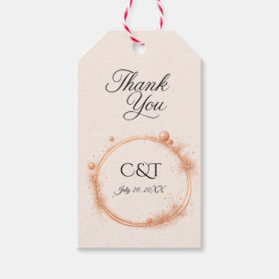 Elegant Peach Sparkle Wedding Script Calligraphy Geschenkanhänger