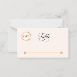 Elegant Peach Sparkle Wedding Script Calligraphy Platzkarte