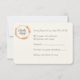 Elegant Peach Sparkle Wedding Script Calligraphy RSVP Karte