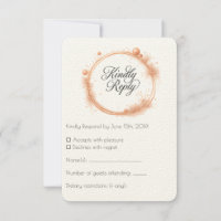 Elegant Peach Sparkle Wedding Script Calligraphy