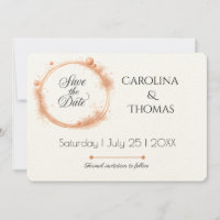 Elegant Peach Sparkle Wedding Script Calligraphy