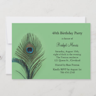 Elegant Peacock Birthday Einladung