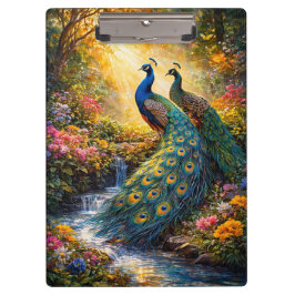 Elegant Peacock Design Clipboard | Klemmbrett