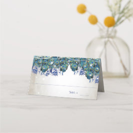 Elegant Peacock Navy Rustic Luxe Platzkarten