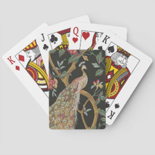 Elegant Peacock On Black Playing Cards Spielkarten